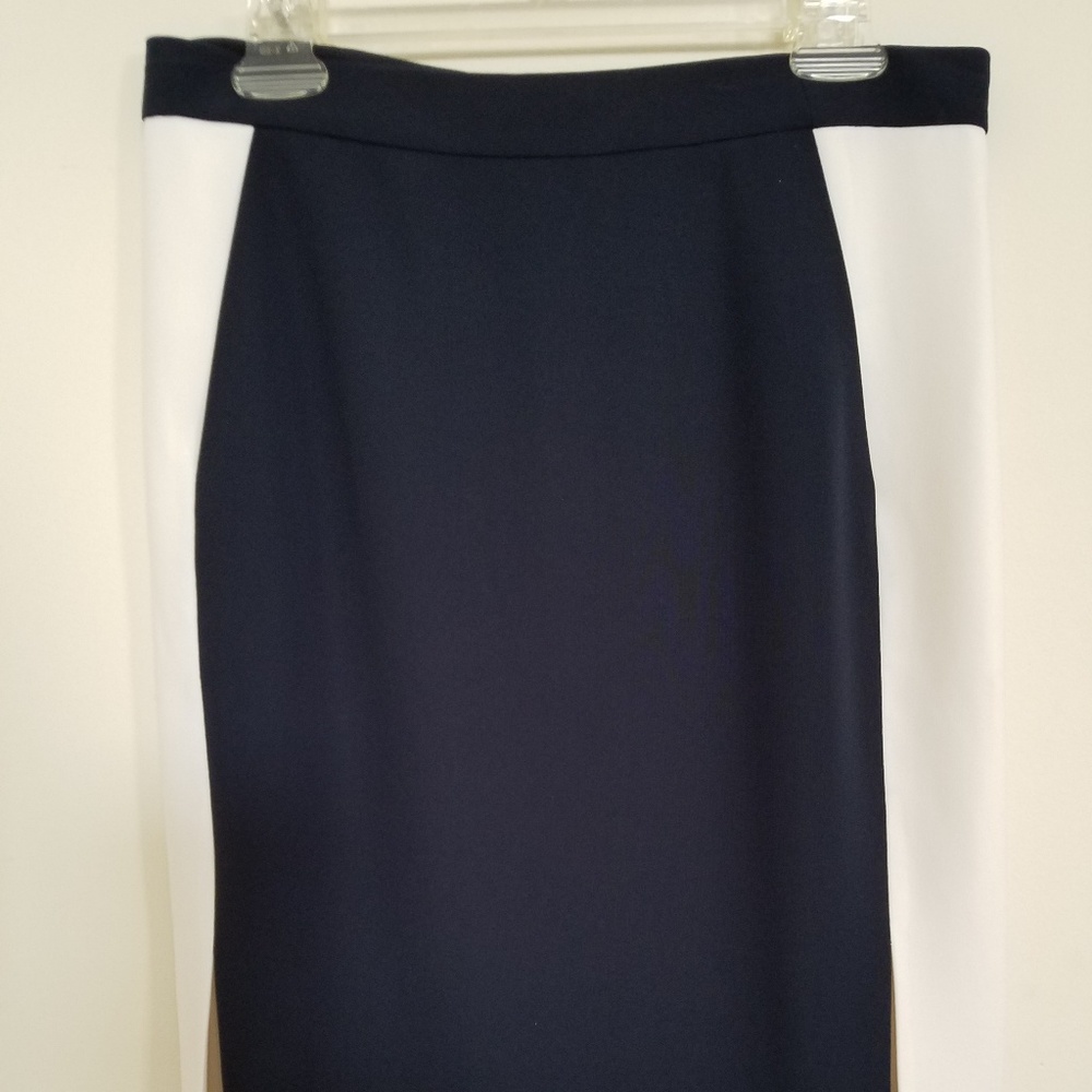 JCrew Navy and Cream Skirt